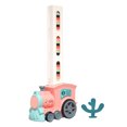 thumbnail image 2 of Tren De Juguete Kits de tren de dominó eléctrico de colocación automática de ladrillos Montessori para niños (rosa) Likrtyny libre de BPA, 2 of 9