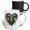 Multicolor, variant on 3drose, Watercolor Portrait Illustration of a Sad Jester in the Rain, 15oz Two-tone Black Mug