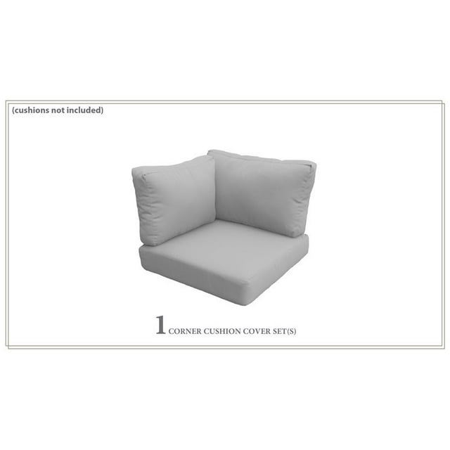 TK Classics Covers for High-Back Corner Chair Cushions 6" Thick in Gray