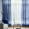 thumbnail image 4 of Lumento Window Curtain 2 Panels Curtains Clear Long Sheer Voile Rod Pocket Basic Home Decor Navy Blue 2PC-W: 20" x H: 98", 4 of 5