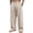 Khaki, variant on Linen Pants Men Elastic Drawstring Crinkled Pleated Roomy Side Pockets Lightweight Daily Travel Lounge,Sizes M-5XL