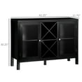 thumbnail image 3 of HOMCOM Sideboard Buffet Cabinet W/ X-Shaped Wine Rack for Living Room Black, 3 of 10