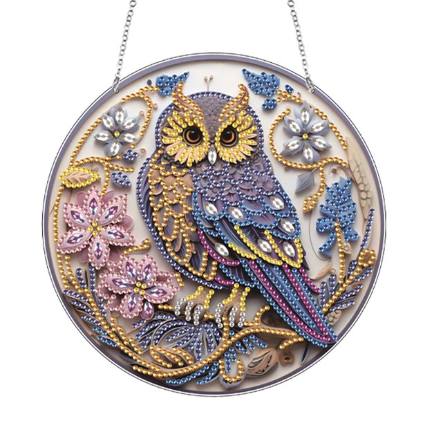 Punto Diamante Wdftyju Con Forma Especial Diamante Brillante DIY Artística Acrílica Búho Animal Un Lado Con Diamante