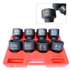 

3/4 Drive Black Impact Socket Wrench Tool Set Dual Standard SAE Size Add On