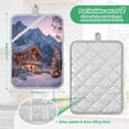 thumbnail image 3 of 2 Pack Pot Holders for Kitchen Heat Resistant Hot Pads Sets for Cooking Baking Beautiful Wooden Chalet, 3 of 7