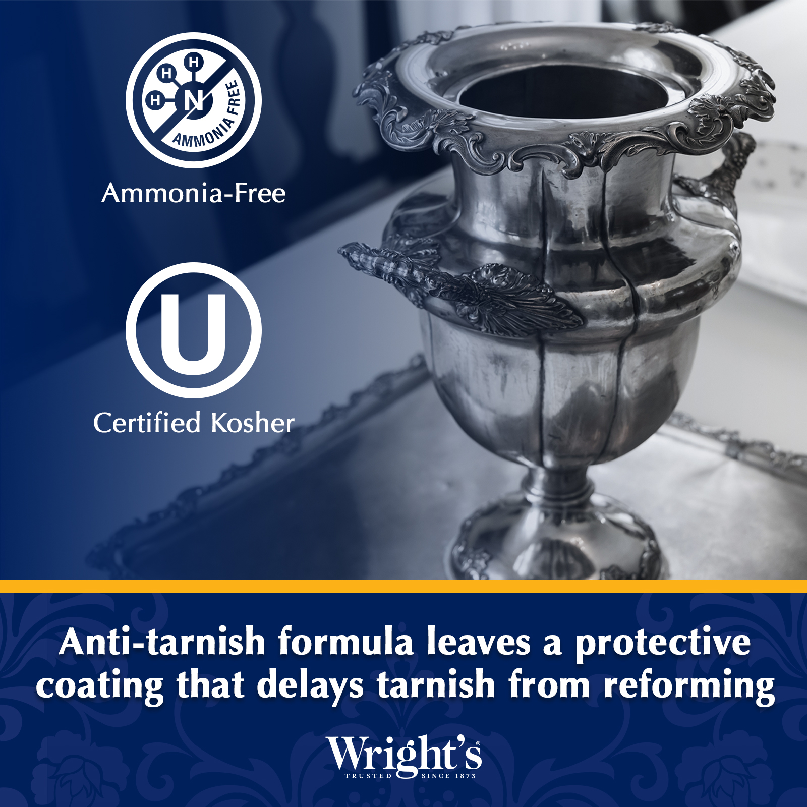 Wright's Silver and Metal Polish Cleaner - Removes Tarnish from Silver, 8 oz, Unscented - image 4 of 7