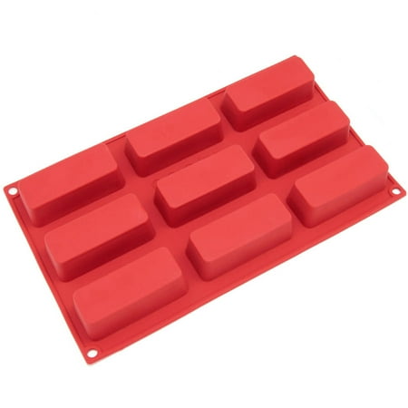 - Freshware 9-Cavity Narrow Loaf Silicone Mold for Muffin, Brownie, Cupcake, Cheesecake and Pudding, SL-113RD