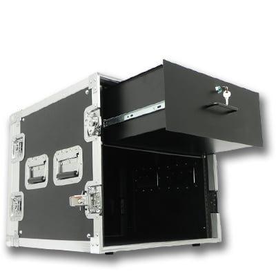 Seismic Audio 10 SPACE RACK CASE WITH 4U LOCKING DRAWER Amp Effect Mixer PA/DJ PRO - SAR10rd4u
