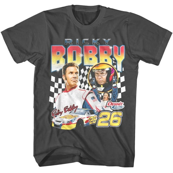 Talladega Nights Ricky Bobby Collage Men's T Shirt (Charcoal, AdultXL)