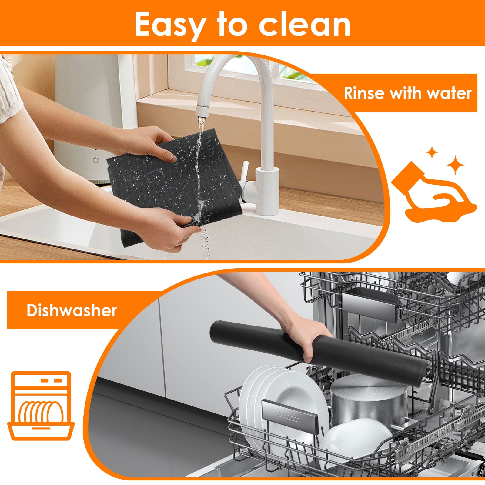 Ikoopy Thermochromic Silicone Stove Top Cover Extra Large Rollable Glass Cooktop Protector for Electric Stove Kitchen Countertop