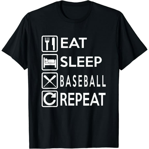 Baseball Gifts - Eat Sleep Baseball Repeat T-Shirt