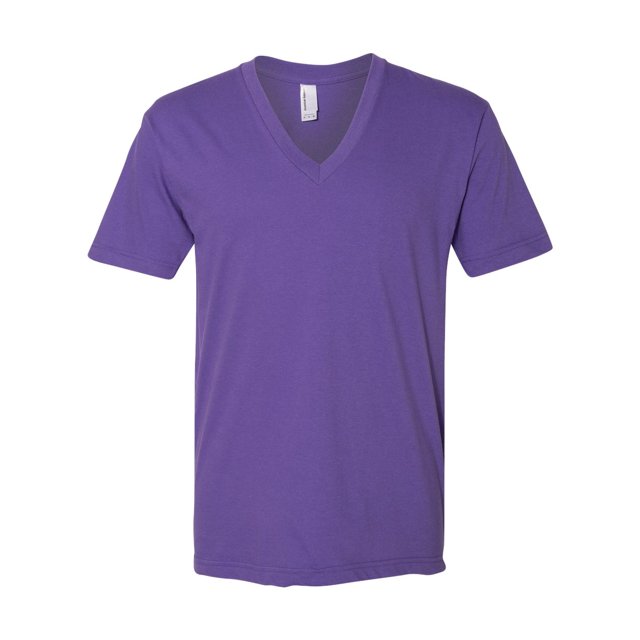 American Apparel Fine Jersey V-Neck Tee, S, Purple