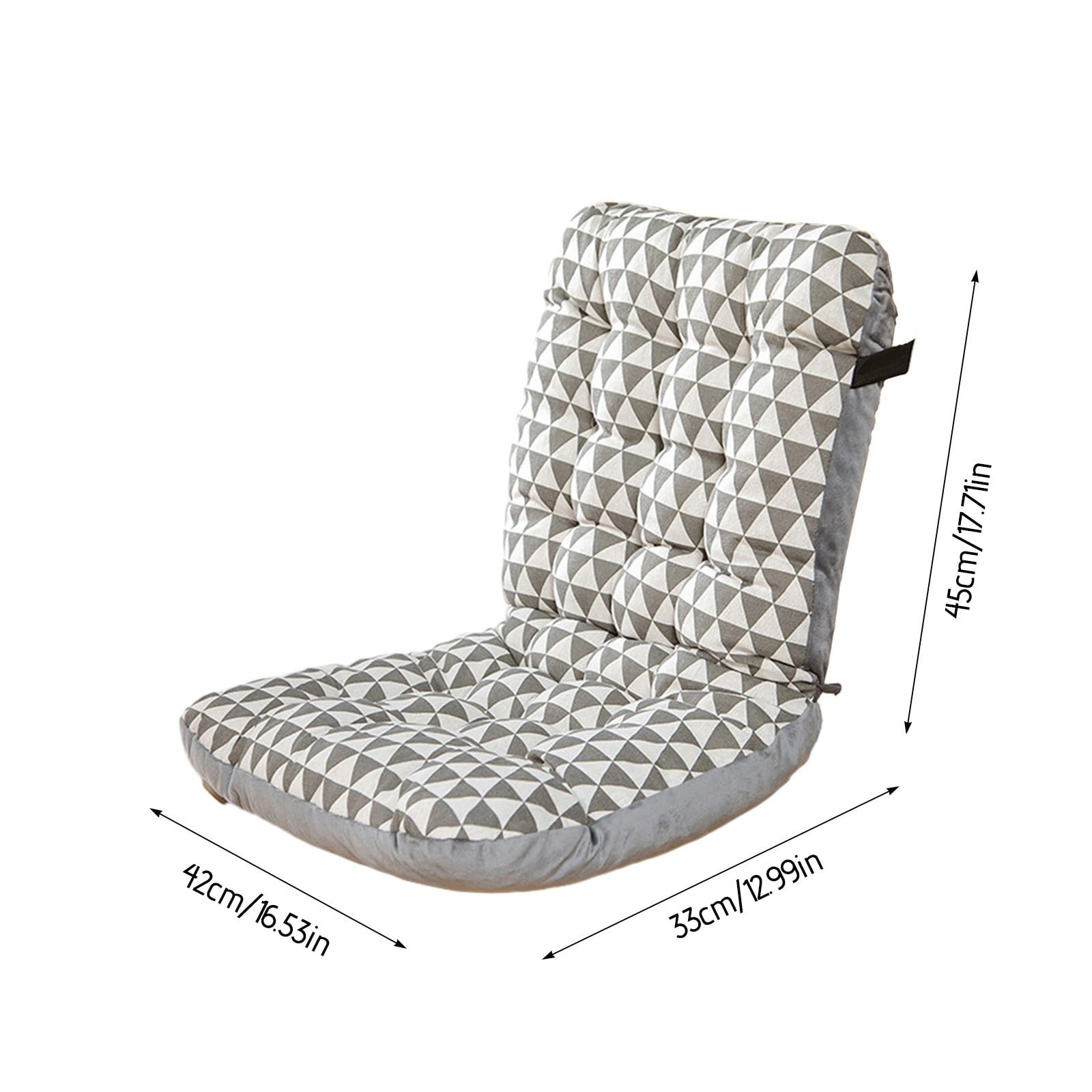 Sahpxhe Rocking Seat Cushion with Ties, Soft High Back Chair Cushion for Patio Furniture,Office 16.38X17.55X12.87 Inch Gray