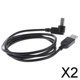 thumbnail image 1 of Cable de Extensión USB Tipo B Conector Macho a Ángulo 2 piezas CUTICAT Negro 1 metro, 1 of 8
