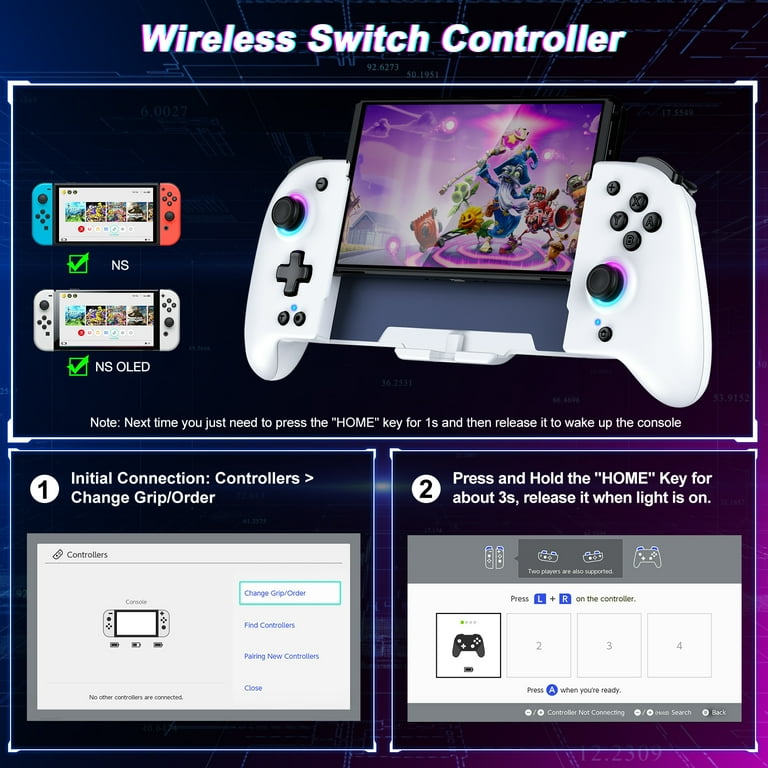 Switch Pro Controller, Handheld Switch Controller with Turbo