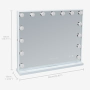 Fenchilin 23x18 Vanity Mirror with Lights Bluetooth Tabletop Wall Mount Metal White