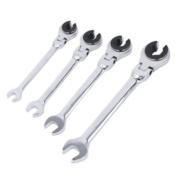 Juego De Llaves De Trinquete De Cabeza Flexible, Juego De Llaves De Trinquete De 2 Cabezales Ajustables De 10-17 Mm Para Tubos De Aire Acondicionado