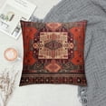 thumbnail image 2 of ONETECH  Throw Pillow Covers Tribal Abstract Dark Red and Yellow Vintage Carpet Pattern Decorative Pillow Cases Home Decor Standard Square Floral Pillowcases, 2 of 5