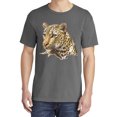 thumbnail image 2 of Wild Bobby, Cute Southeast African Cheetah, Animal Lover, Garment-Dyed Washed Look Short Sleeve T-Shirt, Charcoal, Large, 2 of 3