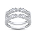 thumbnail image 1 of 3/5 ct t.w Round Cut Lab Created Moissanite Diamond Anniversary Wedding Solitaire Enhancer Guard Ring In 14K White Gold Over Sterling Silver(D Color,VVS1 Clarity, 0.60 Cttw)-9, 1 of 8