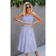 thumbnail image 4 of Blusa de flores de mujer, vestido de traje de falda maxi azul medio a rayas Jormftte WMZY-305-8, 4 of 7