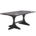 thumbnail image 5 of 5pc Gray Wood Dining Set with Light Gray Linen Fabric Seats, 5 of 6
