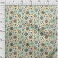 thumbnail image 3 of oneOone Rayon Pale Yellow Fabric Asian Suzani Craft Projects Decor Fabric Printed By The Yard 56 Inch Wide, 3 of 5