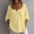 thumbnail image 2 of Lopecy-Sta Tops for Women 3/4 Sleeve Square Neck Button Detail Casual Top For Spring And Summer Wear, 2 of 6