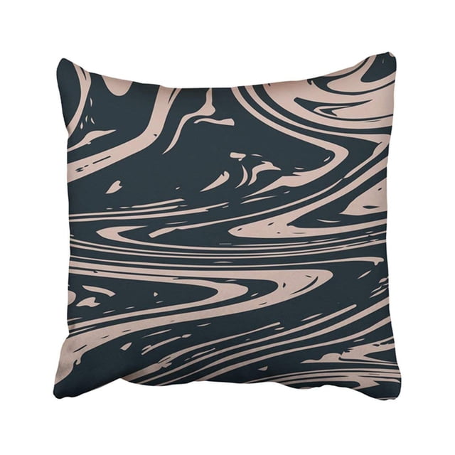 Funda de almohada ABPHQTO Cool Marble Noble Dark Indigo y Beige Brown 45x45 cm