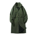 thumbnail image 6 of IYTR Mens Trench Coat Fall Fashion Long Sleeve Lapel Windproof Jackets Casual Solid Color Button Loose Windbreaker Trench Coats (Army Green,XXXL), 6 of 9