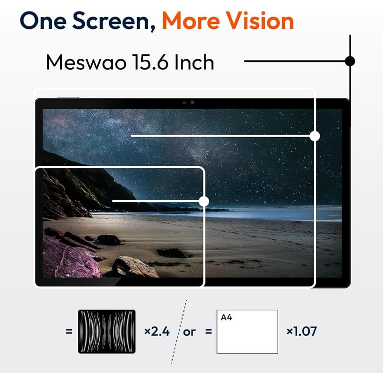 MESWAO 2025 15.6 Inch Android 14 Large Tablet, FHD IPS Helio G99