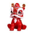 thumbnail image 1 of Figura de león chino para estantería de coche, decoración para salpicadero de coche, dibujo animado y adorable Rojo, 1 of 9