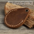 thumbnail image 3 of Justharion Leather Access Card Holder Keychain Round Water Drop Shaped Key Ring Keyring Black Water-Drop, 3 of 6
