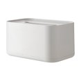 thumbnail image 2 of Organizador de fundas de caja de pañuelos de plástico blanco para servilletas de papel facial | Ranura para teléfono celular | Cocina Baño Dormitorio Mesa Escritorio Tocador | Robusto y duradero, 2 of 6