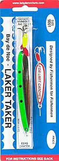 Bay de Noc Laker Taker Trolling/Casting Spoon 1oz Florescent Green/Nickle