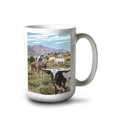 

15 fl oz Ceramic Mug Longhorns Dishwasher & Microwave Safe