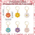 thumbnail image 2 of 12Pcs 6 Colors Alloy Enamel Daisy Flower Charms Locking Stitch Markers with Gold Tone 304 Stainless Steel Leverback Earring Findings, 2 of 5