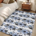 thumbnail image 4 of 4'x6' Area Rugs, Blue Floral Indoor Outdoor Area Rug for Living Room Bedroom, Abstract Watercolor Flower Leaf Plant Washable Bathroom Rugs Kitchen Floor Carpet Mats Home Decor Aesthetic, 4 of 8
