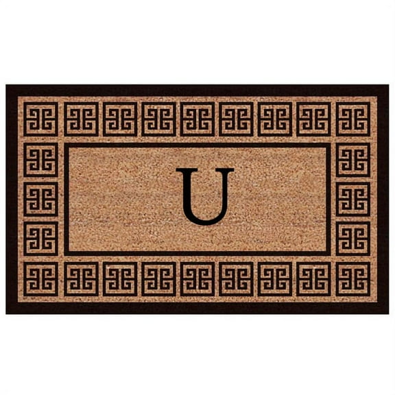 Calloway Mills The Grecian Monogram Outdoor Doormat, Extra-thick 2' x 3' (Letter U)