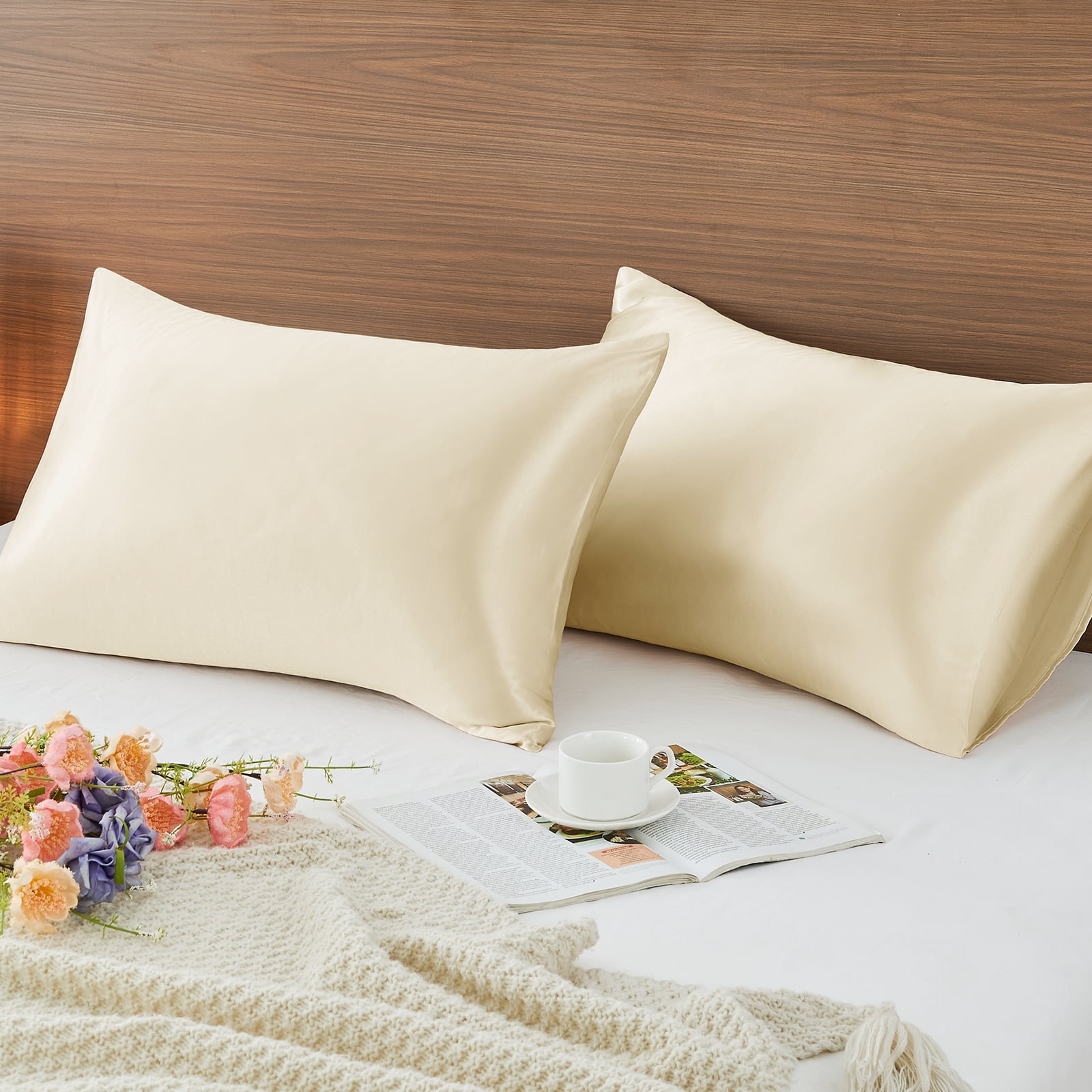 Teler Down Pillows Queen Size Set of 1, Luxury Feather Pillow for Hair and Skin, Fluffy and Supportive Bed Pillows for Side, Back Sleepers (20"x28")