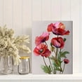 thumbnail image 2 of Vibrant Red Pink Poppies Canvas Wall Art，Floral Decor for Living Room Bedroom Office Dining Room Kitchen Hallway, 2 of 8
