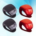 thumbnail image 4 of 4pcs Bike Cycling Silicone Head Front Rear Wheel Safety Light Lamp Set Bright Waterproof Bike Accessorie(2 Black and 2 Red), 4 of 7