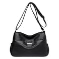 thumbnail image 1 of Bmisegm Women Shoulder Bag Fashionable New Pattern Retro Solid Color Large Capacity Zipper Versatile Messenger Bag Mens Purses or Shoulder Bags Black One Size, 1 of 6