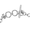 thumbnail image 4 of Shop LC Platinum Plated Lab Created Turquoise Bracelet with Toggle Clasp Size 6.5" Ct 25, 4 of 8