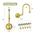 thumbnail image 6 of AmazerBath Shower Curtain Hooks, Shower Curtain Rings, Metal Decorative Shower Curtain Hooks Rust Proof, Gold Shower Hooks for Shower Curtain Liner, Set of 12 Hollow Ball Design, 6 of 7