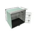 thumbnail image 6 of Aqua Damask Dog Crate Cover, Vintage Lace Look Rhythmic Delicate Motif in Green Tones Monochrome Print, Easy to Use Pet Kennel Cover Small Dogs Puppies Kittens, 7 Sizes, Seafoam White, by Ambesonne, 6 of 6