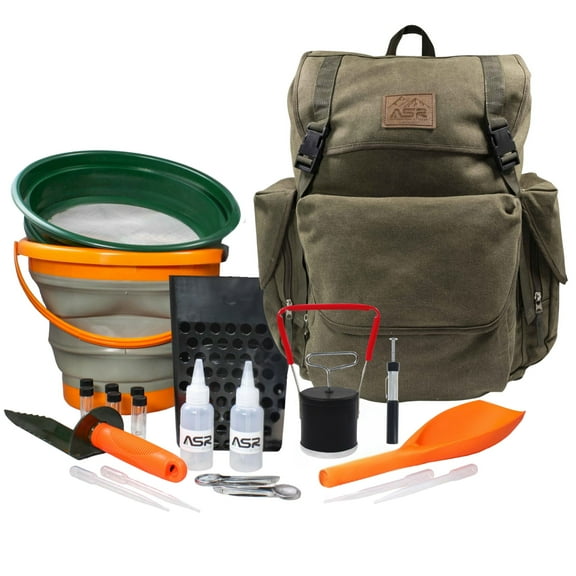 ASR Outdoor 22pc Backpack Kit, Beach Combing Metal Detector Accessories Set