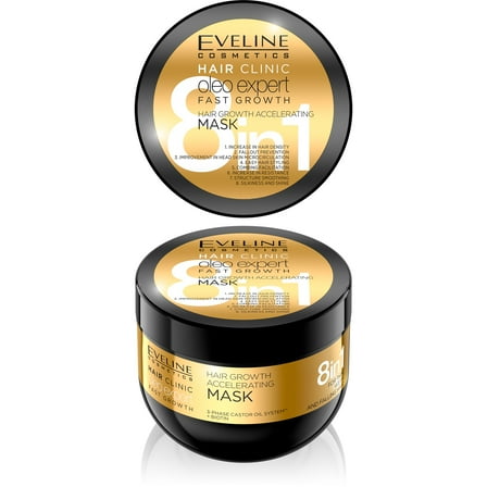 Eveline Cosmetics  Oleo Expert 8-in-1 Fast Growth Hair Mask – Strengthens, Thickens & Accelerates Hair Growth – 300ml