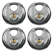 Brinks Commercial Grade 70mm Stainless Steel Discus Padlocks with 5/8 inch Shackle, 4 Pack