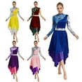 thumbnail image 2 of Women Liturgical Praise Dance Dresses Long Sleeve Stylish Dress For Lyrical Worship Dance Choir Stage Performance, 2 of 7